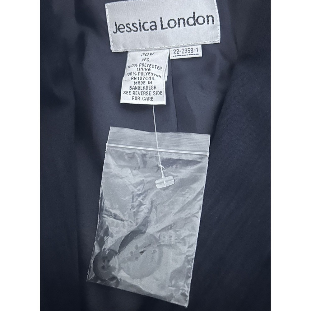 Jessica London Women's NEW 20 W Black Double-Breasted Career Blazer-019 - Picture 12 of 14